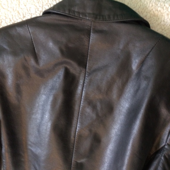 sale Express black gen leather jacket sz5/6 - Picture 3 of 8